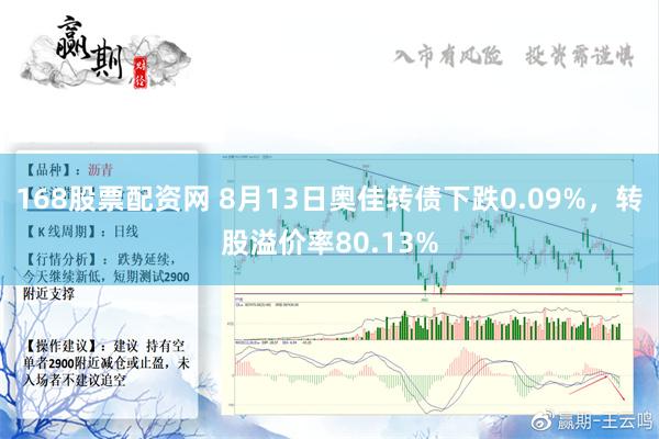 168股票配资网 8月13日奥佳转债下跌0.09%，转股溢价率80.13%