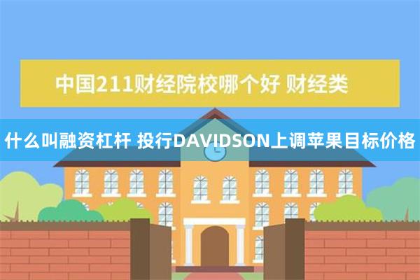 什么叫融资杠杆 投行DAVIDSON上调苹果目标价格